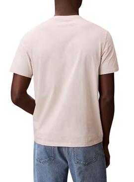 T-shirt Calvin Klein Jeans Badge blanc cassé pour homme