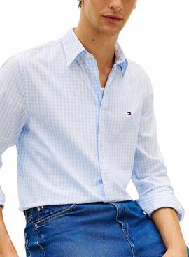 Chemise Tommy Hilfiger Gingham blanc et bleu pour homme
