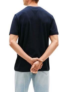 T-shirt avec poche Tommy Hilfiger bleu marine pour homme
