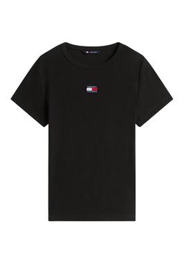 T-shirt Tommy Jeans Slim Badge noir pour femme