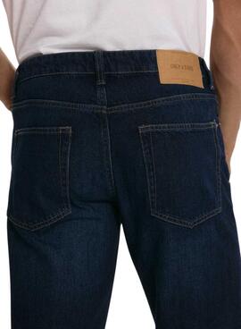 Jean Only and Sons Sedge en denim oscuro pour homme.