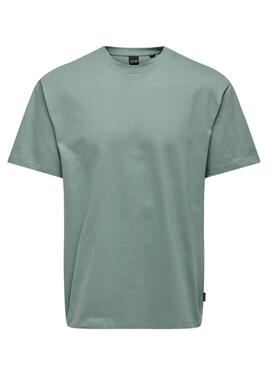 T-shirt Only and Sons Fred turquoise pour homme