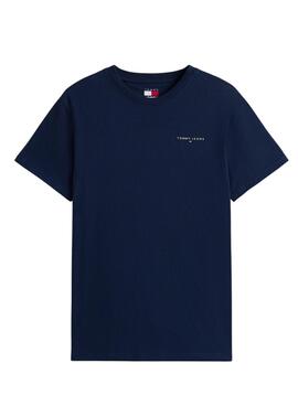 T-shirt Tommy Jeans Linear Chest bleu marine pour homme