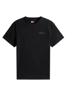 T-shirt Tommy Jeans Linear Chest noir pour homme