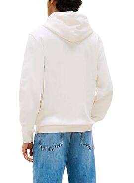 Sweatshirt Tommy Jeans Linear Logo blanc pour homme
