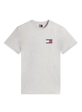 T-shirt Tommy Jeans Essential Flag gris pour homme