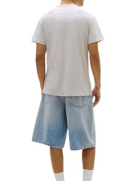 T-shirt Tommy Jeans Essential Flag gris pour homme