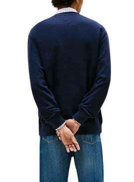 Sweat-shirt Tommy Jeans Sign Stripe bleu marine pour homme