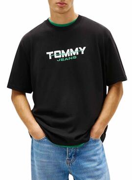 T-shirt Tommy Jeans 90S Block noir pour homme