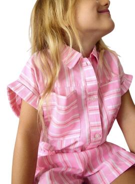 Ensemble Mayoral rose à rayures pour fille.