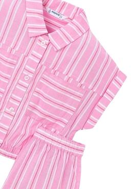 Ensemble Mayoral rose à rayures pour fille.