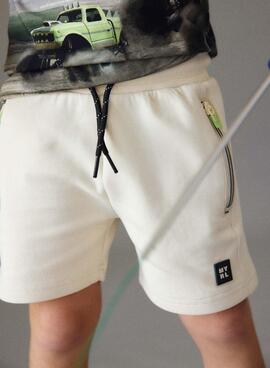 Bermudes Mayoral poches à fermeture éclair beige pour garçon