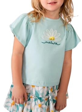 T-shirt Mayoral Nature bleue turquoise pour fille