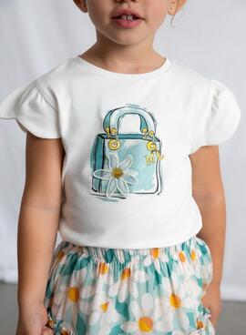 T-shirt Mayoral sac blanc pour fille