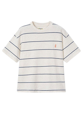 T-shirt Mayoral à rayures blanc et bleu pour garçon