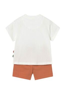 Ensemble Mayoral Caméléon blanc et orange pour bébé
