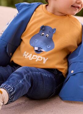Sudadera Mayoral Happy Hipo orange pour bébé