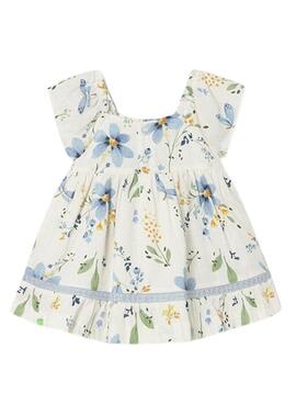 Robe Mayoral fleurs bleues pour bébé