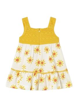 Robe jaune en guipure Mayoral pour fille