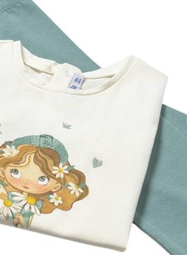 Ensemble de trois pièces bleu pour bébé de la marque Mayoral.