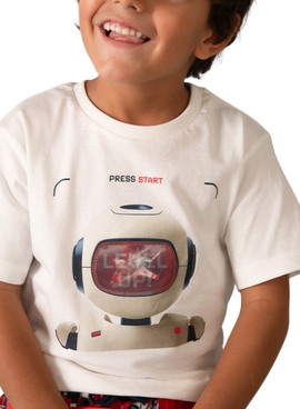 T-shirt Mayoral Robot beige pour garçon