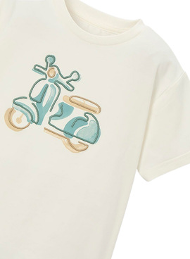 T-shirt Mayoral Vespa blanc pour garçon