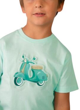 T-shirt Mayoral Vespa turquoise pour garçon