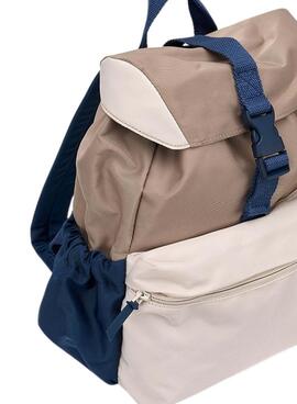 Sac à dos Mayoral avec rabat à fermeture éclair en couleur marron pour garçon et fille.