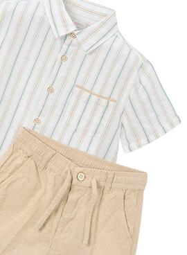 Short en lin froissé Mocca