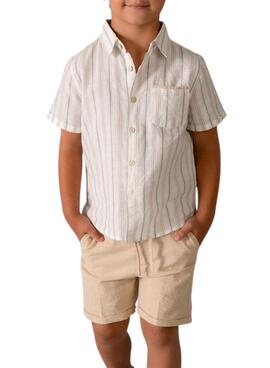 Short en lin froissé Mocca