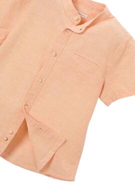 Chemise Mayoral Mao en lin orange pour garçon