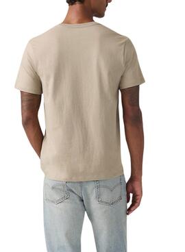 T-shirt Levi's vintage beige basique pour homme.