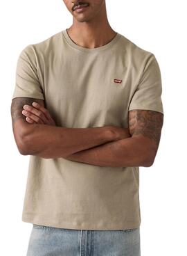 T-shirt Levi's vintage beige basique pour homme.