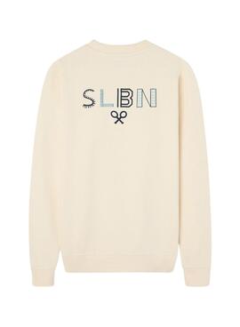 Sudadera Silbon logo ethnique beige pour homme