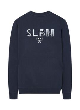 Sweat à capuche Silbon avec logo ethnique bleu marine pour homme