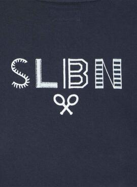 Sweat à capuche Silbon avec logo ethnique bleu marine pour homme