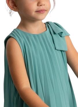Robe plissée bleu turquoise Mayoral pour fille