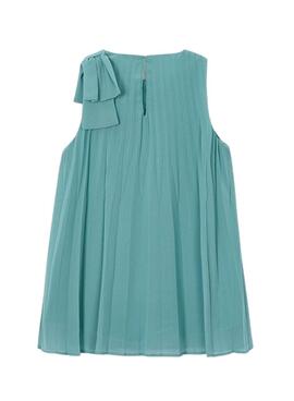 Robe plissée bleu turquoise Mayoral pour fille