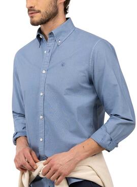Chemise El Ganso teinte en bleu clair pour homme.