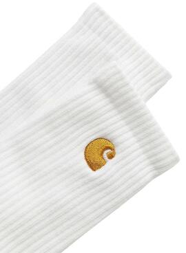 Chaussettes Carhartt Chase blanches pour hommes et femmes.