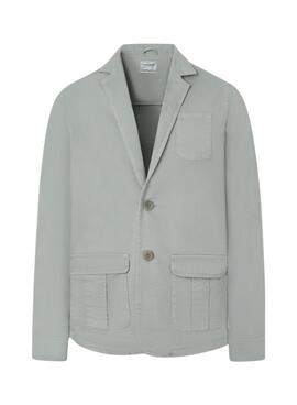 Veste de costume semi-blazer vert pour homme Silbon américain