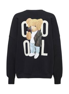 Sweat à capuche Only Teddy Cool noir pour femme