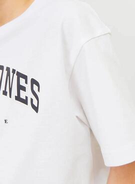 T-shirt Jack and Jones Caleb Varsity blanc enfant.