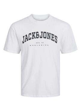 T-shirt Jack and Jones Caleb Varsity blanc enfant.