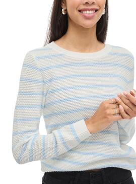 Maillot Vila Vidalo blanc et bleu pour femme