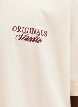 T-shirt Jack and Jones Norrebro beige pour homme