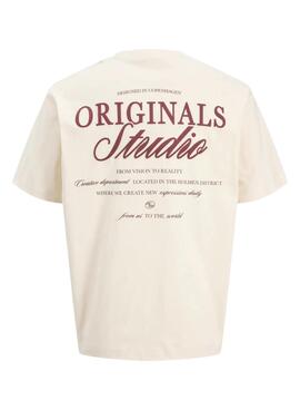 T-shirt Jack and Jones Norrebro beige pour homme