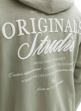 Sweatshirt Jack and Jones Norrebro vert pour homme.