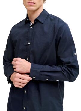 Chemise Jack and Jones Henry bleue marine pour homme