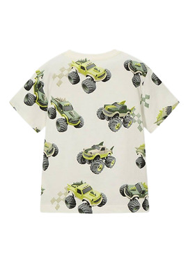 T-shirt Mayoral voitures blanches pour garçon